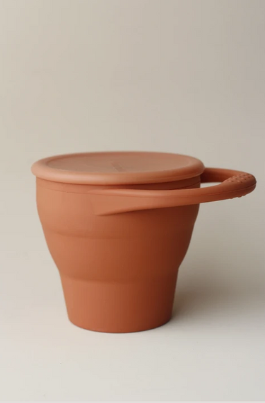 littleCHEW Foldable Silicone Snack Cup, Copper